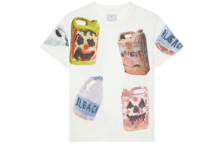 Order ジバンシィ x ジョシュ・スミス SS22 カートゥーンプリント オーバーサイズ 白Tシャツ メンズ BM71BP3Y6B-999