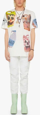 ジバンシィ x ジョシュ・スミス SS22 カートゥーンプリント オーバーサイズ 白Tシャツ メンズ BM71BP3Y6B-999 Lookbook ジバンシィ x ジョシュ・スミス SS22 カートゥーンプリント オーバーサイズ 白Tシャツ メンズ BM71BP3Y6B-999