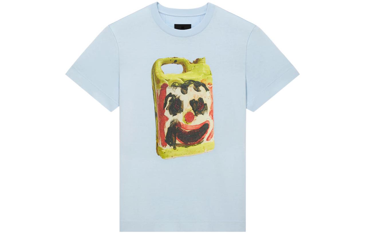 Givenchy Josh Smith SS22 Cartoon Print Tee Light Blue Mens Tee. BM71CM3Y6B-452