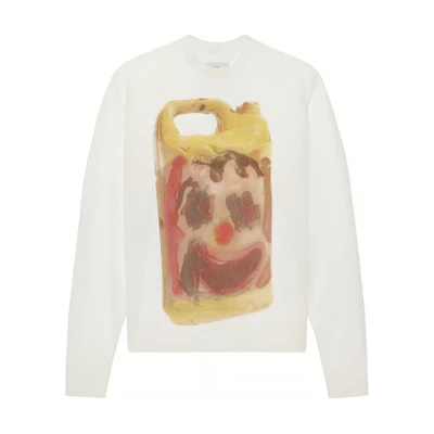 Givenchy Josh Smith SS22 Cartoon Print Transparent Knit Sweater White . BM90JC4YAC-100