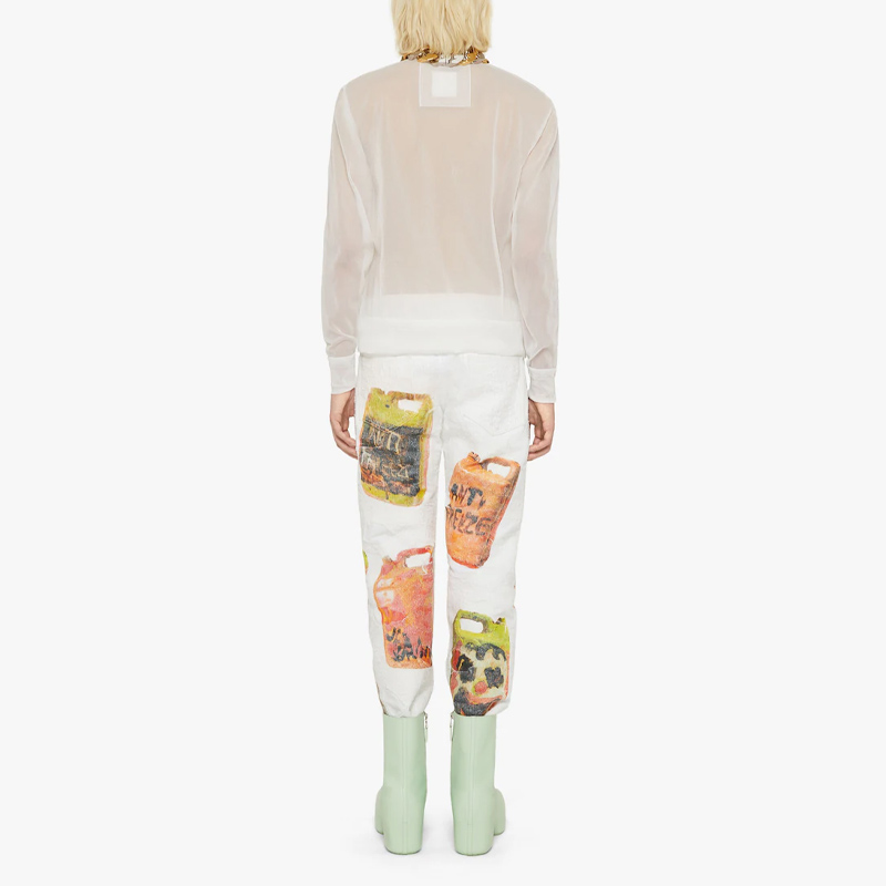 Shop Givenchy x Josh Smith SS22 Sweater Transparan Motif Kartun Putih. BM90JC4YAC-100