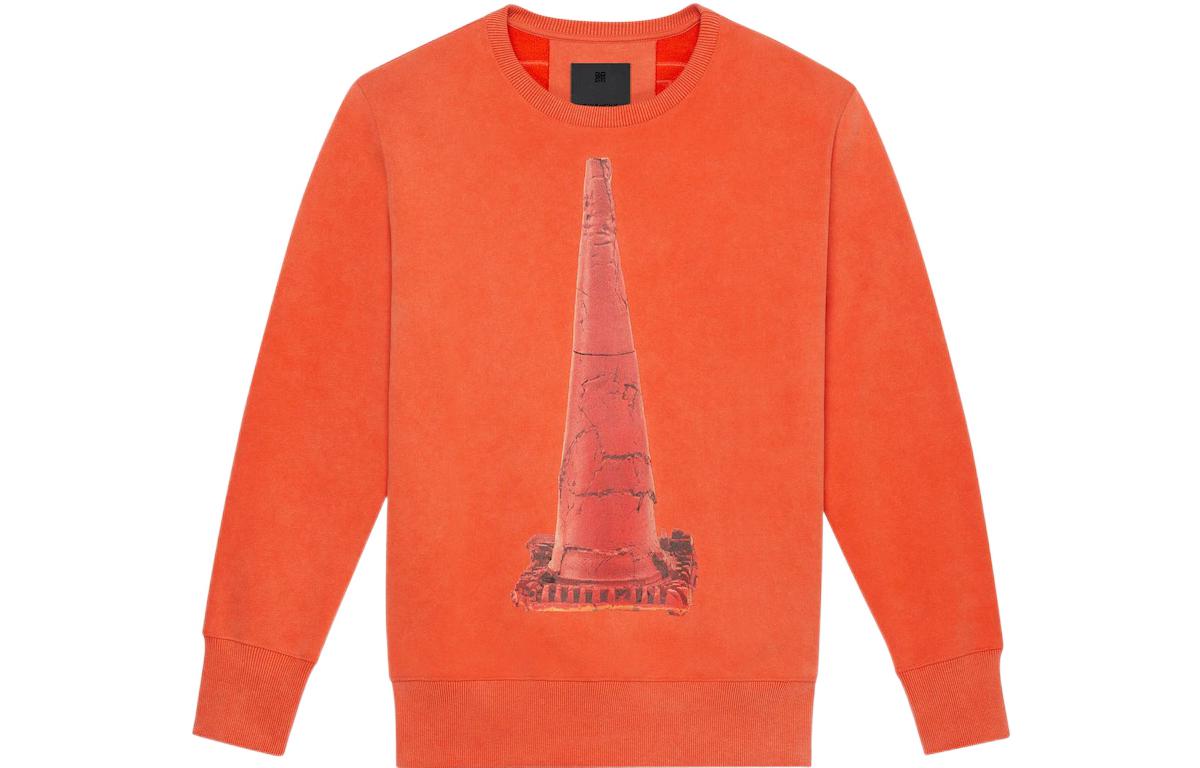 Givenchy Josh Smith SS22 Ceramic Print Slim Fit Sweatshirt Orange () BMJ0G33Y69-820