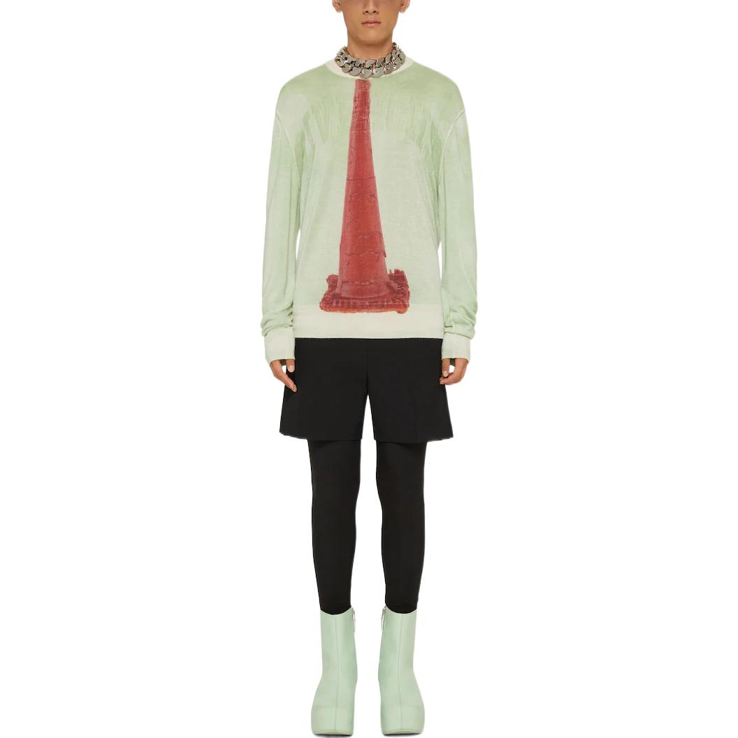 Lookbook Givenchy x Josh Smith SS22 Porcelain Print Sweater Rajut Hijau. BM90JH4YAP-340