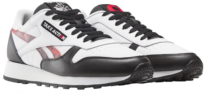 Take Action x Reebok Classic Leather 百搭舒適 防滑 跑步鞋 男款 白黑紅 Order Take Action x Reebok Classic Leather 百搭舒適 防滑 跑步鞋 男款 白黑紅
