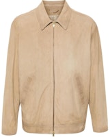 Golden Goose Beige Leather Jacket with Zipped Collar and Long Sleeves. GMP01780P001429 Golden Goose Beige Leather Jacket with Zipped Collar and Long Sleeves. GMP01780P001429
