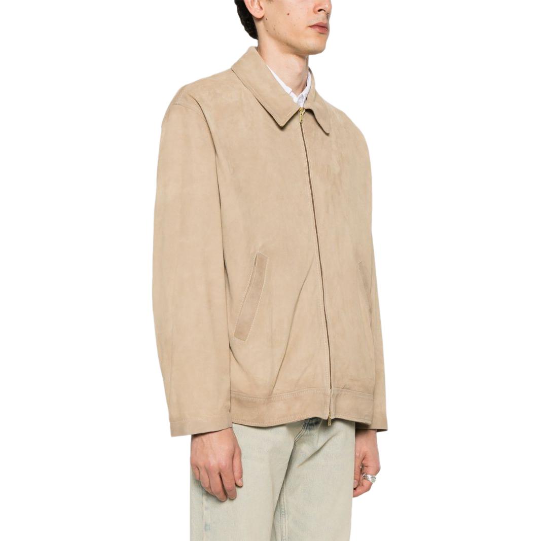 Purchase 金鹅米色皮革夹克，配拉链立领和长袖。 GMP01780P001429