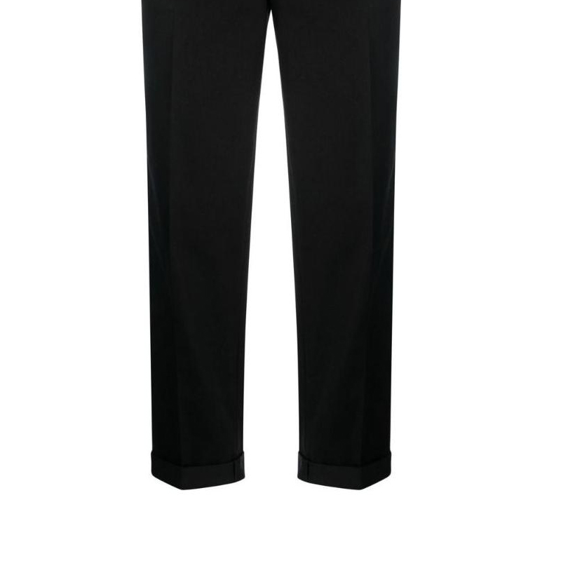 Sizing Golden Goose  Black Straight-Leg Casual Pants with Solid Logo Patch. GMP01190P00078690100