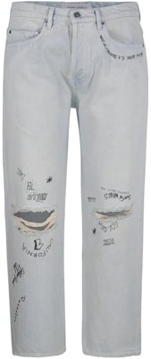 Golden Goose Jeans Biru Loose Fit Mid-Rise dengan Zipper Distressed. GMP01186P00063550100 Buy Golden Goose Jeans Biru Loose Fit Mid-Rise dengan Zipper Distressed. GMP01186P00063550100