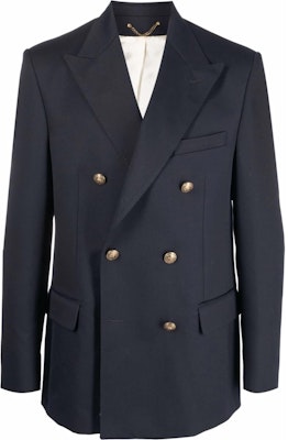 Golden Goose Jaket Blazer Biru Solid Double-Breasted. GMP00835P00061950486 Order Golden Goose Jaket Blazer Biru Solid Double-Breasted. GMP00835P00061950486