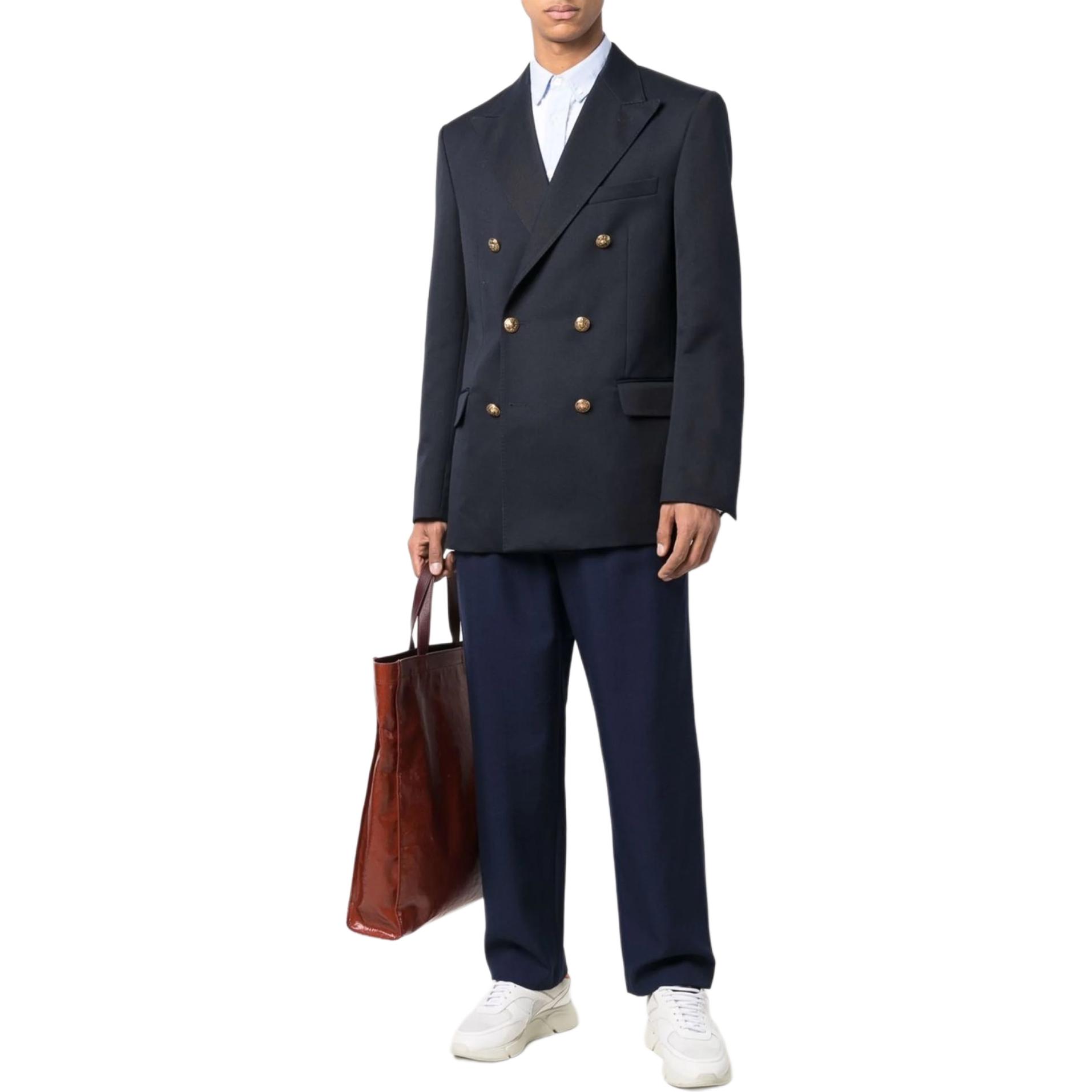 Lookbook Golden Goose Jaket Blazer Biru Solid Double-Breasted. GMP00835P00061950486