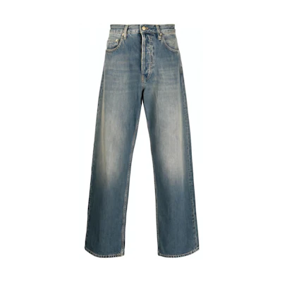 Golden Goose Solid Mid-Rise Straight Jeans Blue GMP01636P00125850100