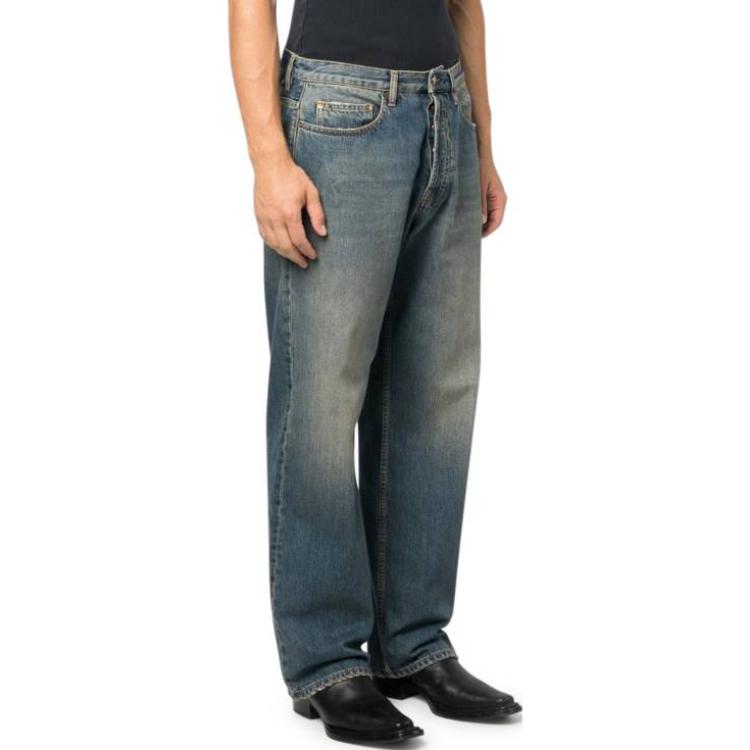 Details for Golden Goose  Solid Mid-Rise Straight Jeans Blue GMP01636P00125850100