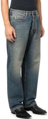 Golden Goose Solid Mid-Rise Straight Jeans Blue GMP01636P00125850100 Details for Golden Goose Solid Mid-Rise Straight Jeans Blue GMP01636P00125850100