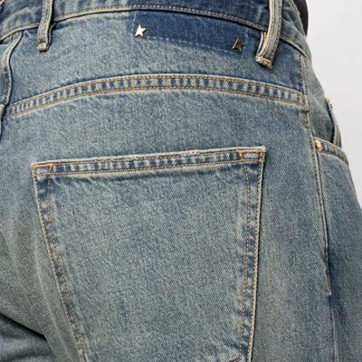 Golden Goose Solid Mid-Rise Straight Jeans Blue GMP01636P00125850100 Cheap Golden Goose Solid Mid-Rise Straight Jeans Blue GMP01636P00125850100