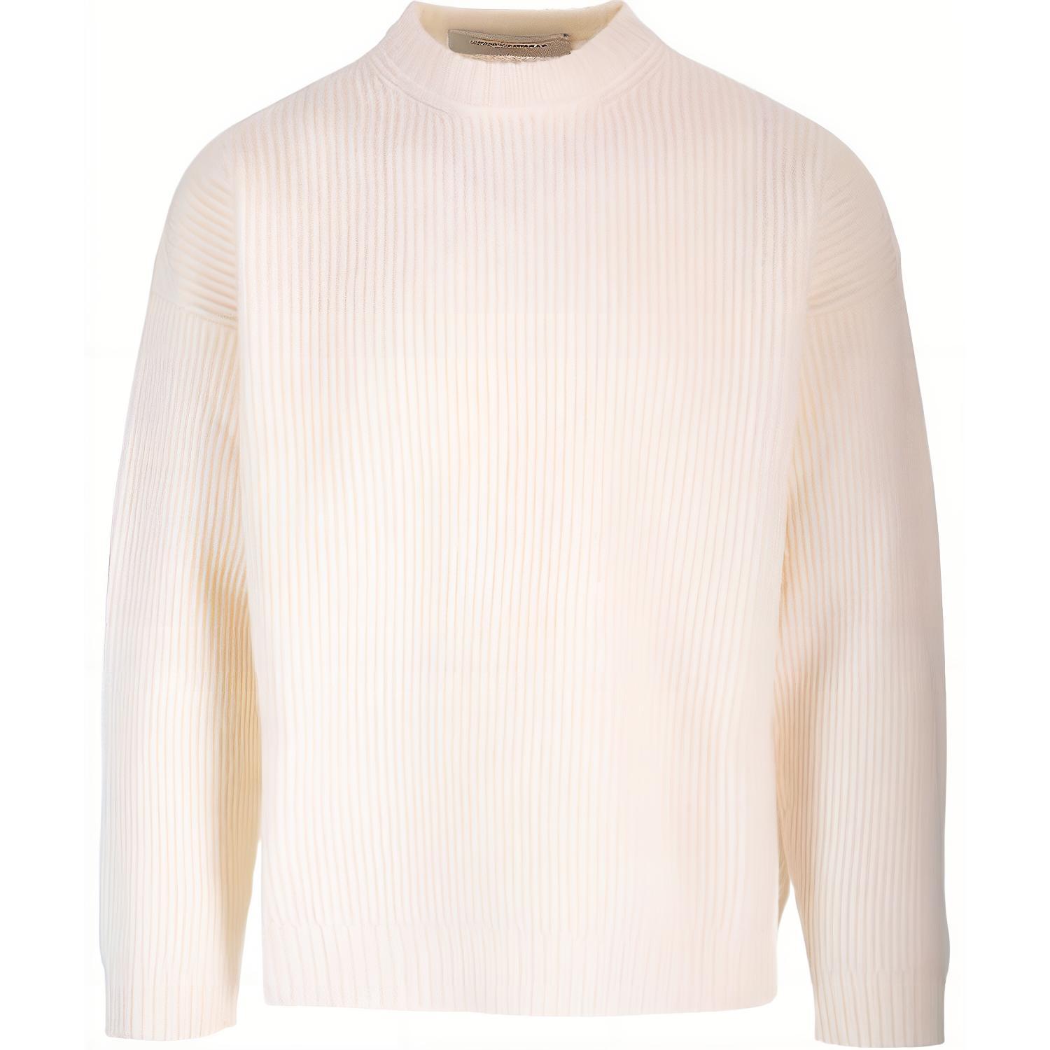 Golden Goose  White Solid Crewneck Loose Pullover Sweater GMP01338P00170311560