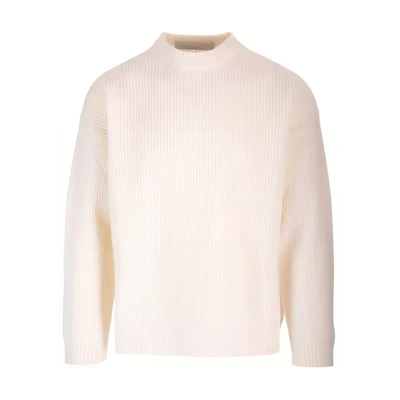 Golden Goose White Solid Crewneck Loose Pullover Sweater GMP01338P00170311560