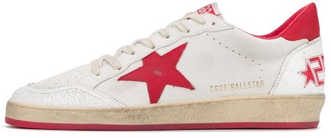 Golden Goose Ball-Star Low White Red GMF00117.F000325.10275 Golden Goose Ball-Star Low White Red GMF00117.F000325.10275