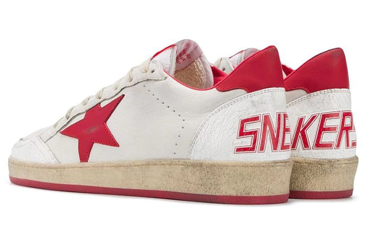 Shop Golden Goose Ball-Star Low Blanco Rojo GMF00117.F000325.10275