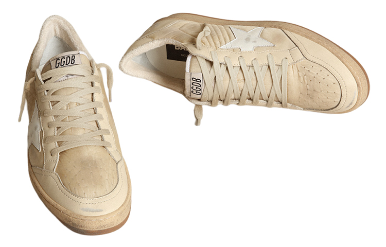 Order Golden Goose Ball Star 'Beige Distressed' Sepatu Sneakers Beige vintage GMF00117.F003256.11197