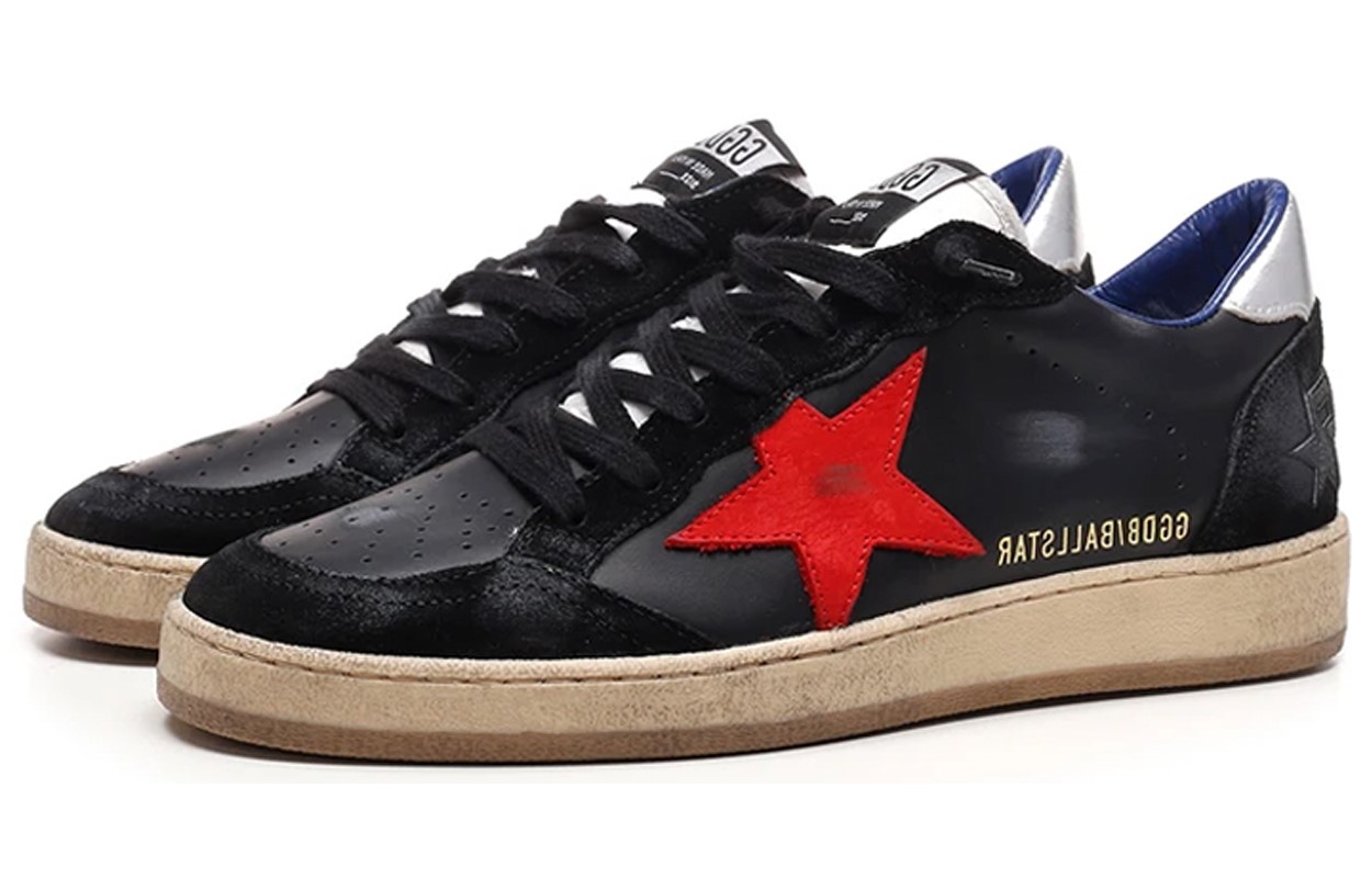 Lookbook 金鵝 Ball Star 皮質復古板鞋 黑色