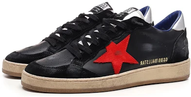 Lookbook 金鵝 Ball Star 皮質復古板鞋 黑色