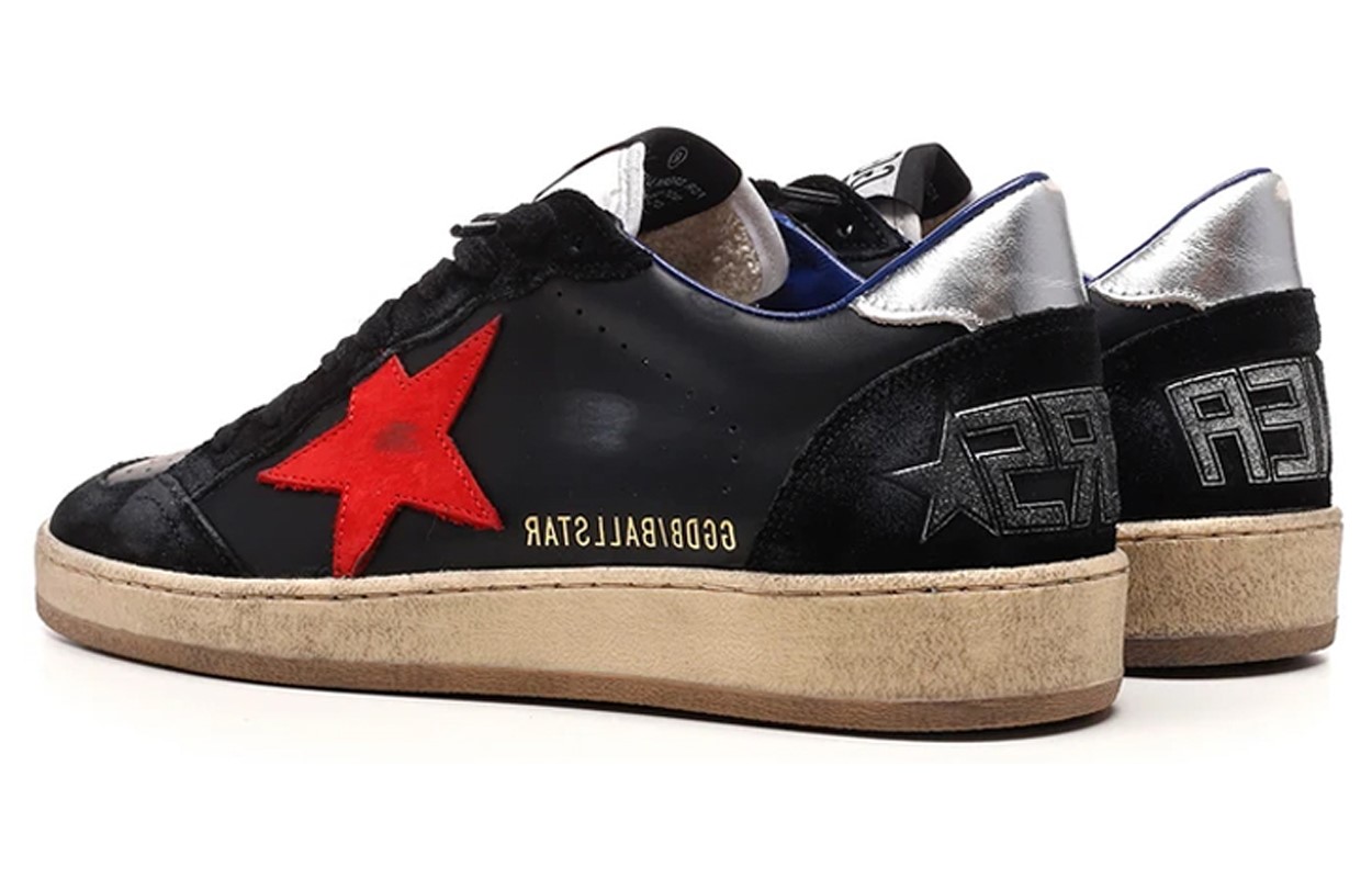 Shop 金鵝 Ball Star 皮質復古板鞋 黑色