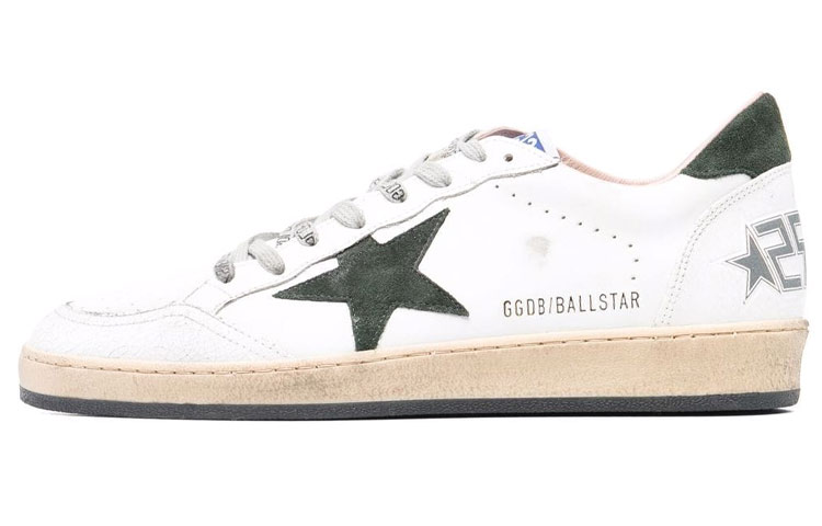 Golden Goose Ball Star 'Black Tail Retro Versatile Casual White'