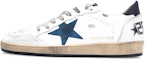 Buy 金鵝 Ball Star 黑尾復古休閒板鞋 白/黑/藍