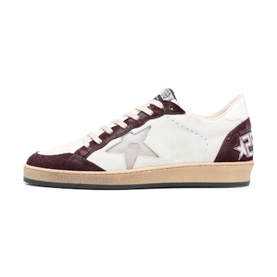 Golden Goose Ball Star 'Burgundy Distressed'