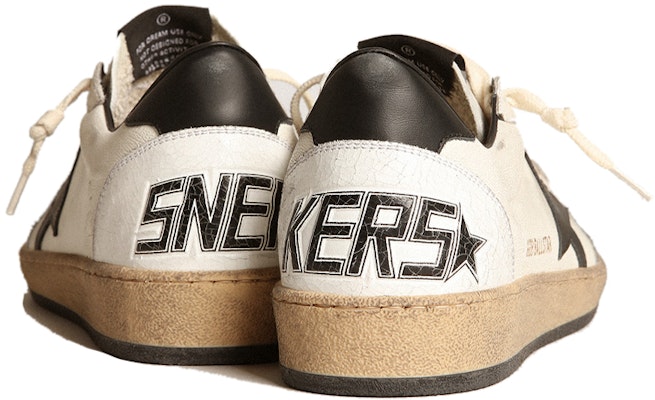 Golden Goose Ball Star 低筒皮革時尚板鞋 白黑 做舊款 Lookbook Golden Goose Ball Star 低筒皮革時尚板鞋 白黑 做舊款