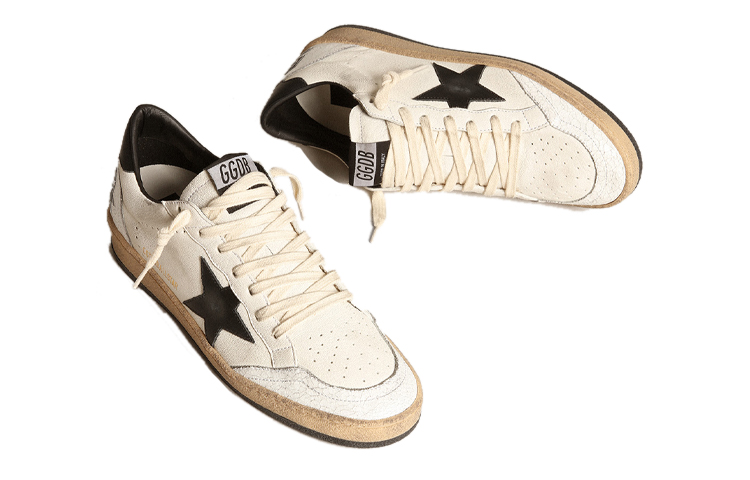 Shop Golden Goose Ball Star 'Distressed Black and White' GMF00117.F003771.10283