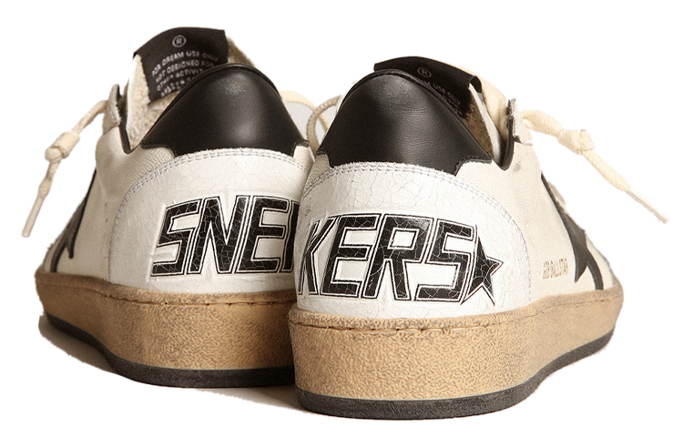 Details for Golden Goose Ball Star 'Distressed Black and White' GMF00117.F003771.10283