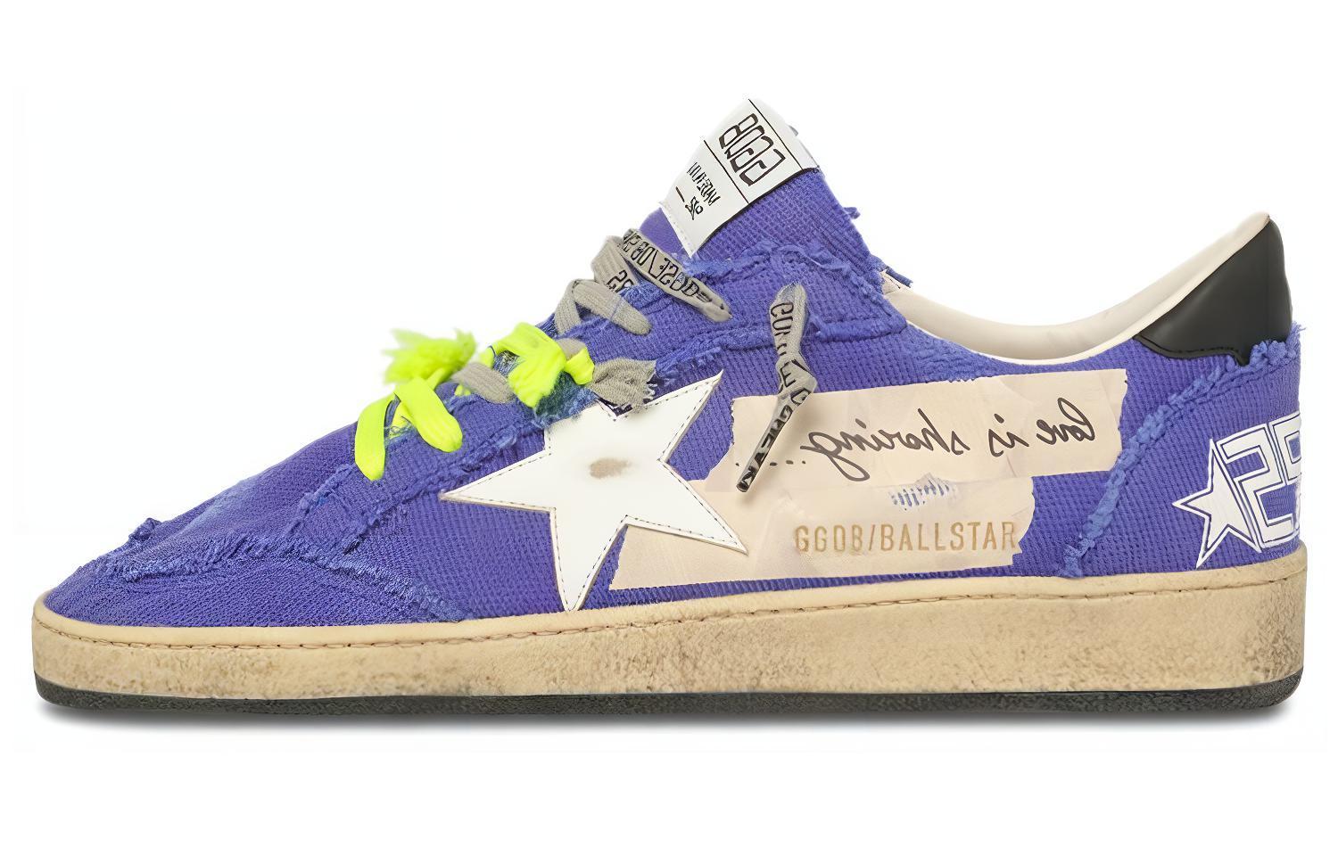 Golden Goose Ball Star 'White Blue Distressed' GMF00117.F001265.50596