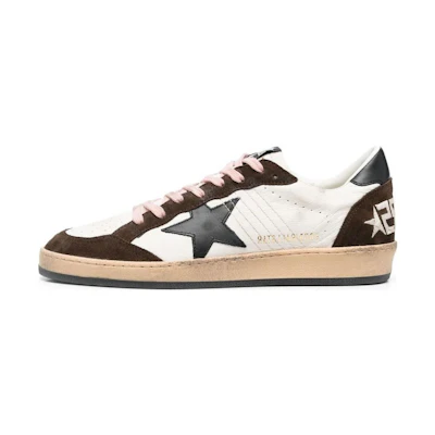 Golden Goose Ball Star 'White Brown Distressed'