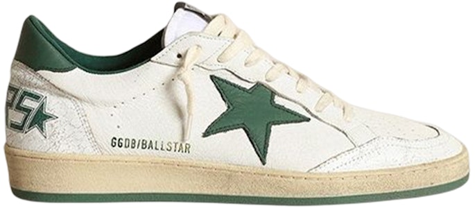 金鵝 Ball Star 皮革低筒綁帶時尚板鞋 白綠 Order 金鵝 Ball Star 皮革低筒綁帶時尚板鞋 白綠