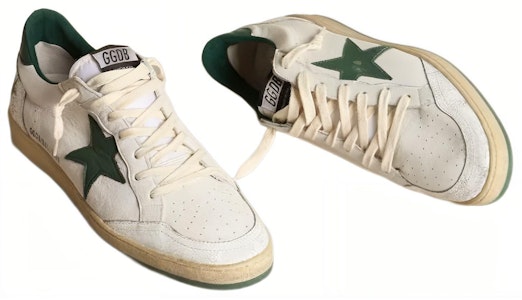 金鵝 Ball Star 皮革低筒綁帶時尚板鞋 白綠 Lookbook 金鵝 Ball Star 皮革低筒綁帶時尚板鞋 白綠