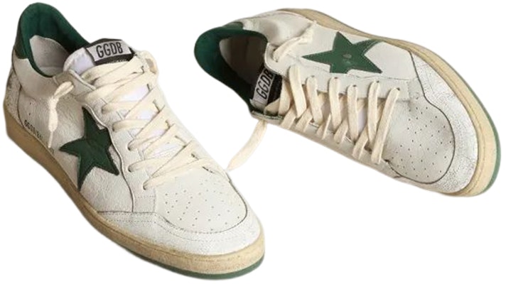 金鵝 Ball Star 皮革低筒綁帶時尚板鞋 白綠 Lookbook 金鵝 Ball Star 皮革低筒綁帶時尚板鞋 白綠