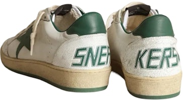 金鵝 Ball Star 皮革低筒綁帶時尚板鞋 白綠 Shop 金鵝 Ball Star 皮革低筒綁帶時尚板鞋 白綠