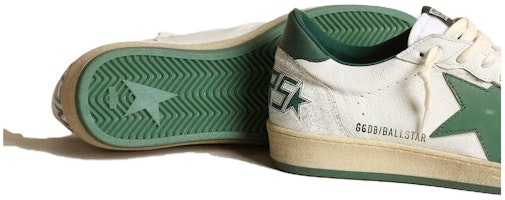 金鵝 Ball Star 皮革低筒綁帶時尚板鞋 白綠 Purchase 金鵝 Ball Star 皮革低筒綁帶時尚板鞋 白綠