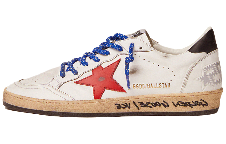 Buy 골든구스 볼스타 '화이트 레드 블루' (52 characters) GMF00117.F001812.10435