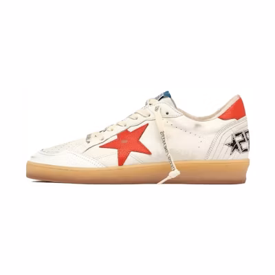 Golden Goose Ball Star 'White Red Distressed'