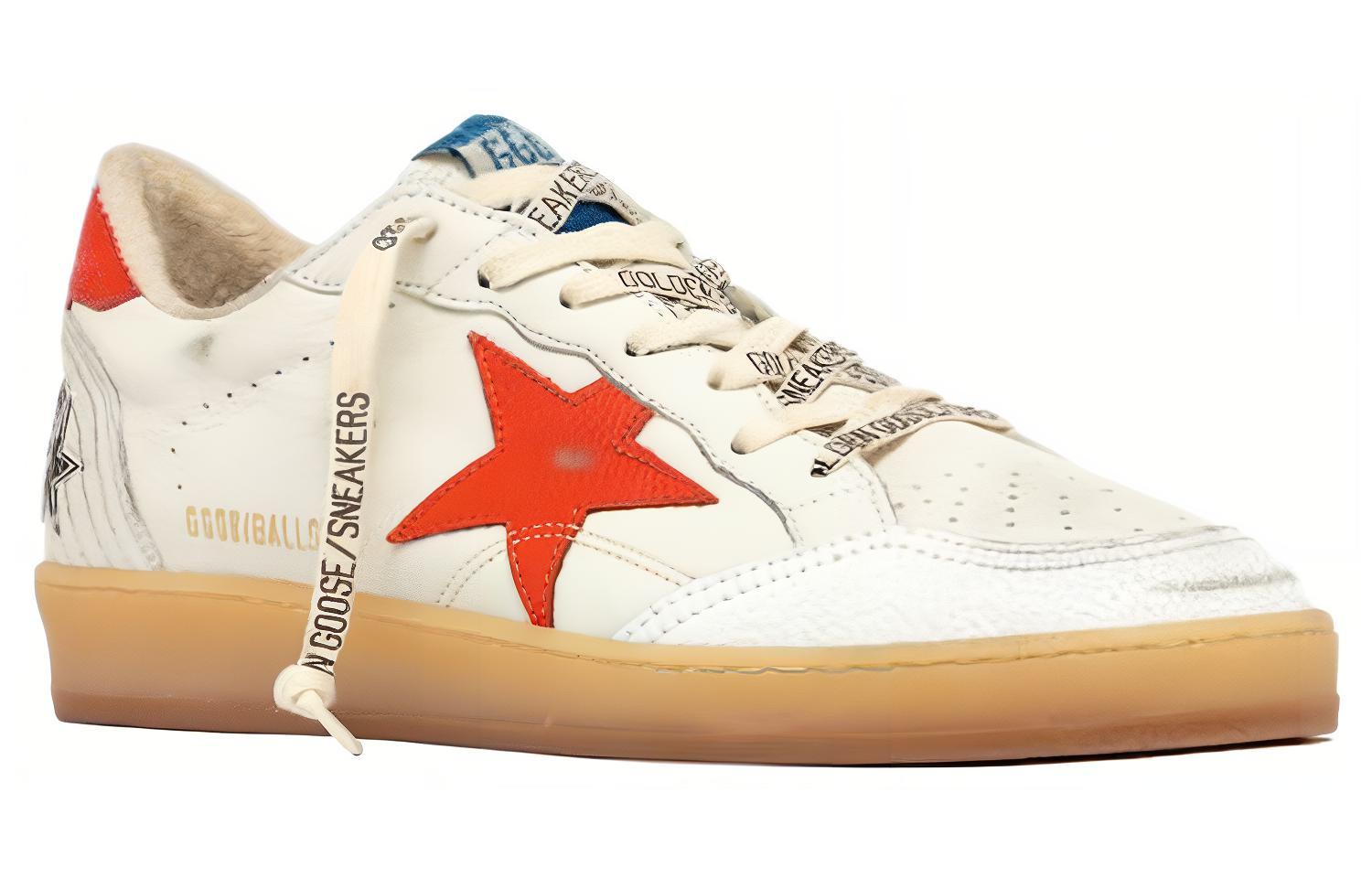 Lookbook Golden Goose Ball Star ''Wit Rood Versleten'' GMF00117.F004199.10342