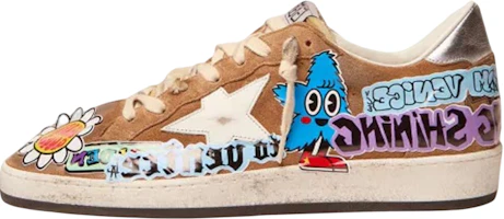 Golden Goose Ball Star Suede Low-Top Sneakers Men Brown Distressed Style GMF00117.F002875.15345 Golden Goose Ball Star Suede Low-Top Sneakers Men Brown Distressed Style GMF00117.F002875.15345