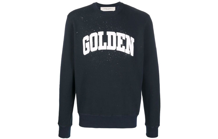 Golden Goose Black Crewneck Pullover Sweatshirt with Letter Print GMP01025P00037050649