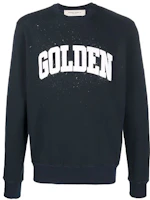 Golden Goose Black Crewneck Pullover Sweatshirt with Letter Print GMP01025P00037050649 Golden Goose Black Crewneck Pullover Sweatshirt with Letter Print GMP01025P00037050649