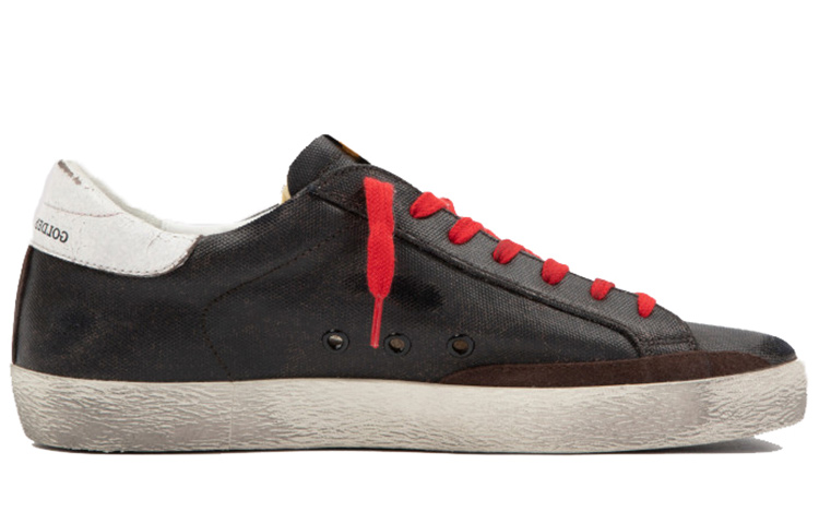 Golden Goose Black Leather Low-Top Fashion Sneakers 'Zebra Star' 圖 2