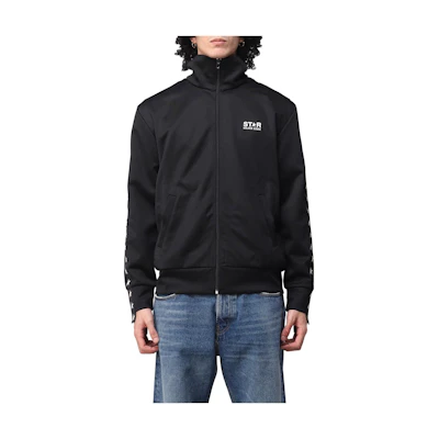 Golden Goose Black Letter Print High-Neck Jacket GMP00875P00052081347002