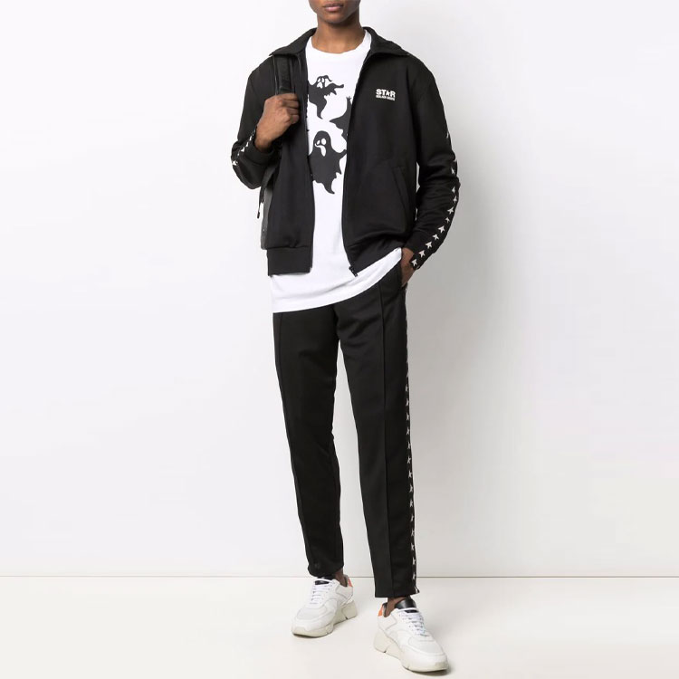 Lookbook Golden Goose Black Star Print Elastic Waist Knit Sweatpants GMP00877P00052180203