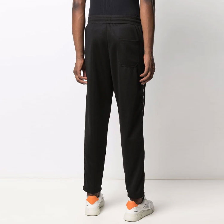 Shop Golden Goose Black Star Print Elastic Waist Knit Sweatpants GMP00877P00052180203