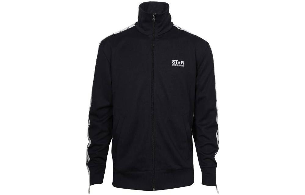 Golden Goose Black Zip-Up Stand Collar Long Sleeve Sweatshirt DE20005895